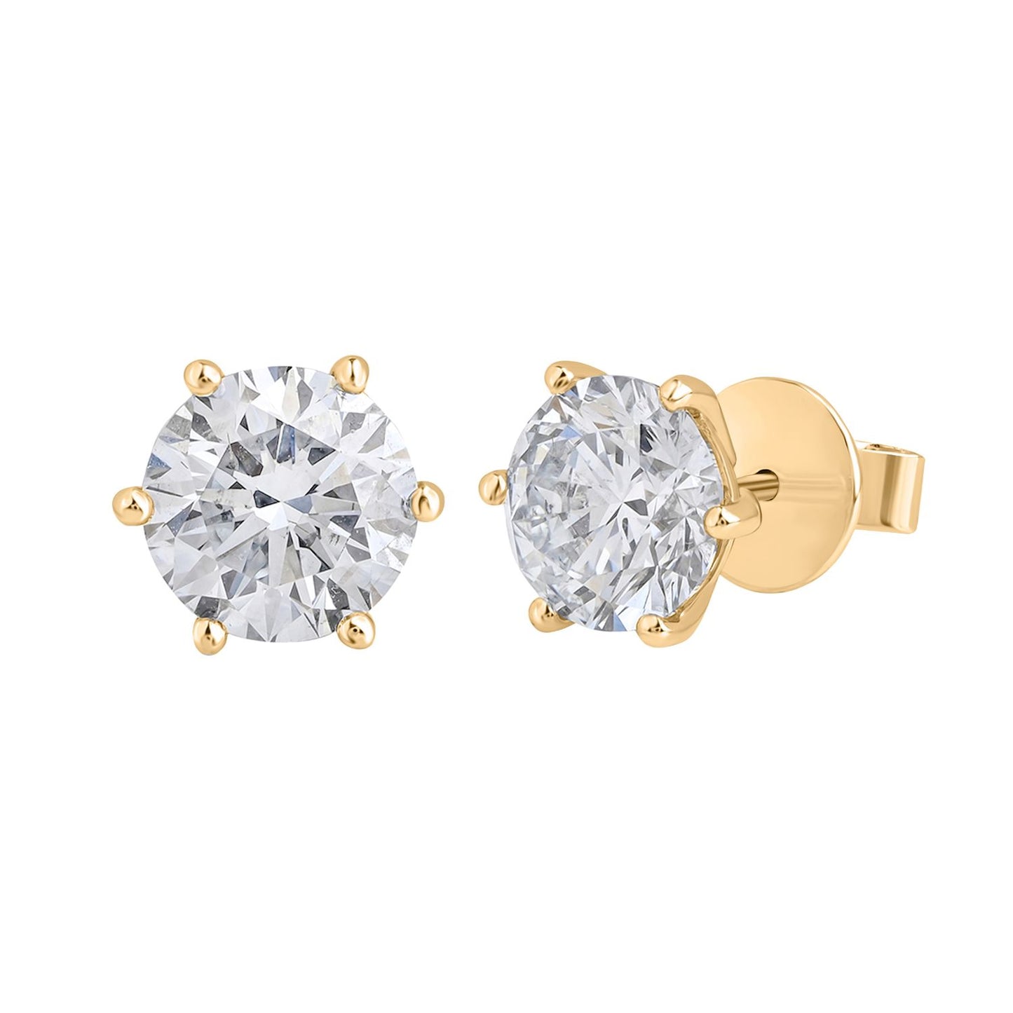 Solitaire Diamond Stud Earrings