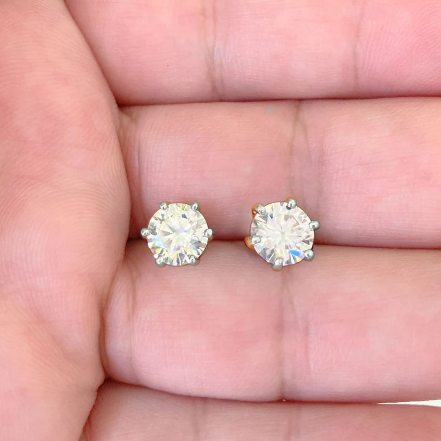 Solitaire Diamond Stud Earrings