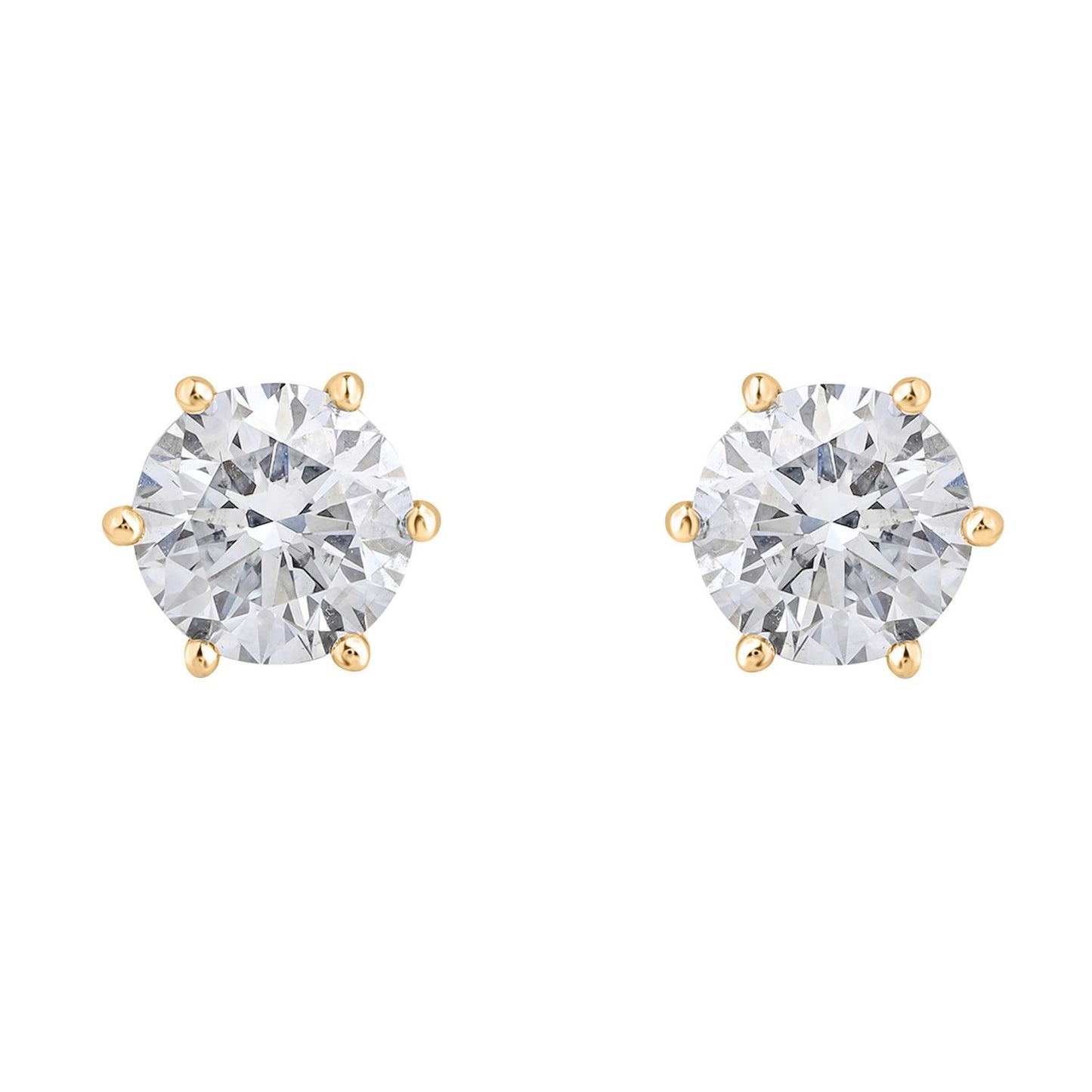 Solitaire Diamond Stud Earrings