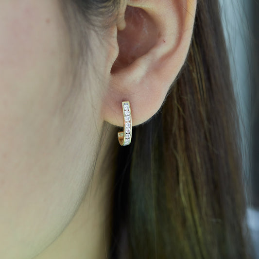 3/8 Cttw Lab Grown Diamond J Hoop Earrings