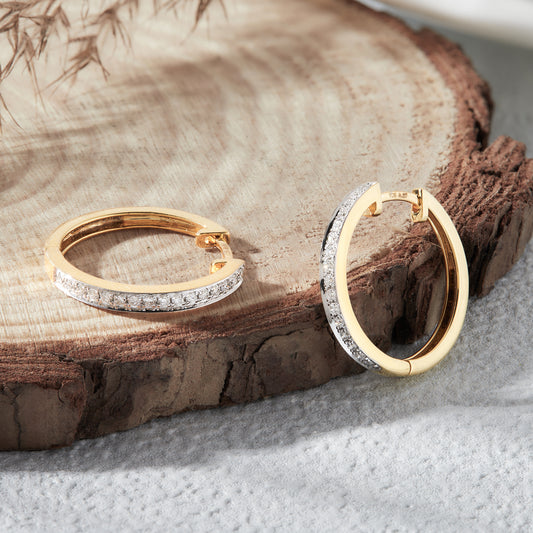 0.33 Ct Lab Grown Diamond Huggie Hoop Earrings