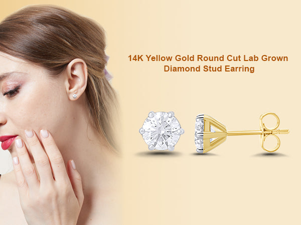 Solitaire Diamond Stud Earrings