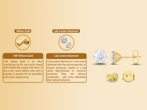 Solitaire Diamond Stud Earrings