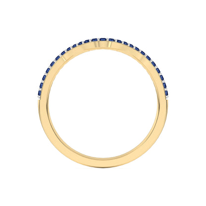 0.15 Ct Natural Blue Sapphire Curved Wedding Band - Dewberry Diamonds