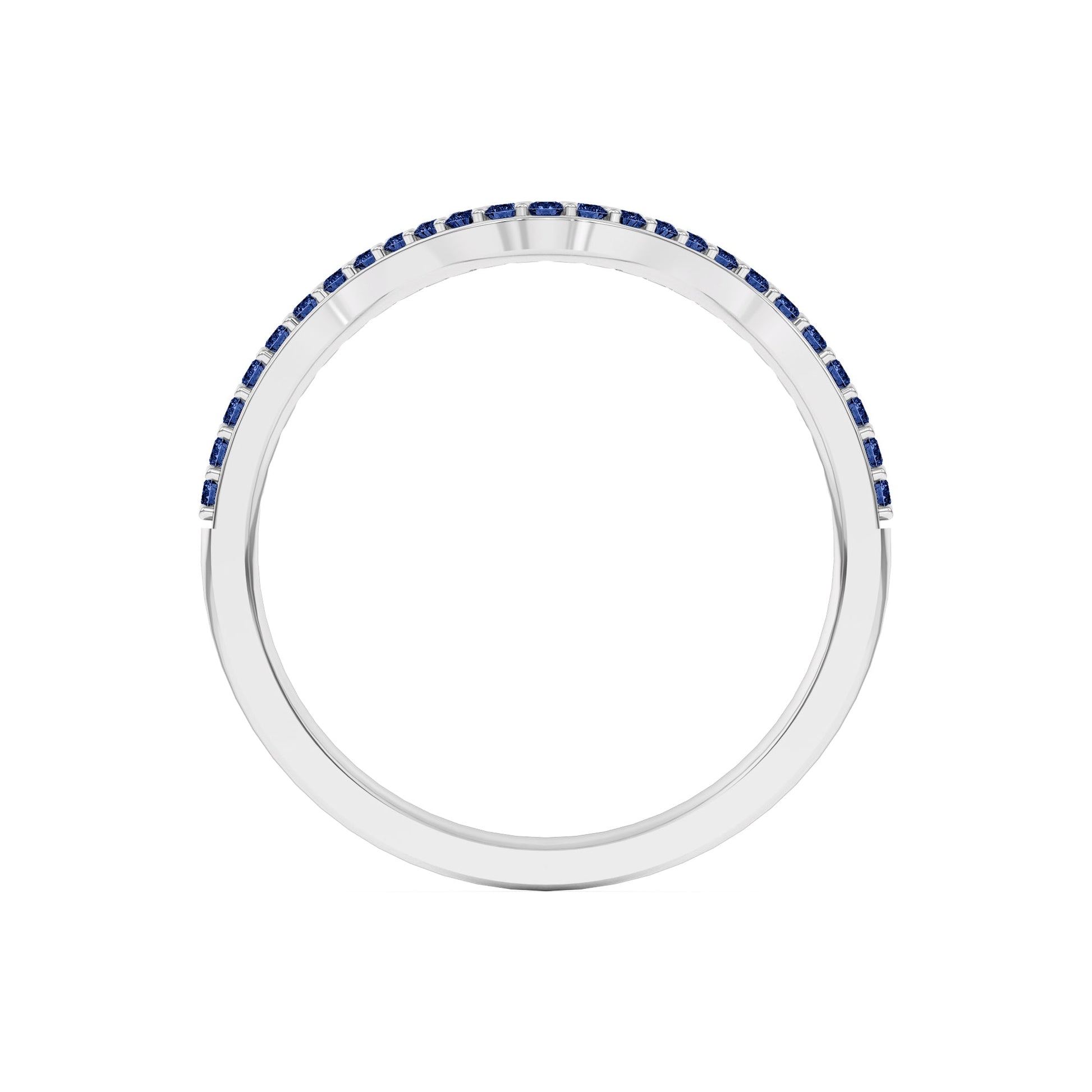 0.15 Ct Natural Blue Sapphire Curved Wedding Band - Dewberry Diamonds