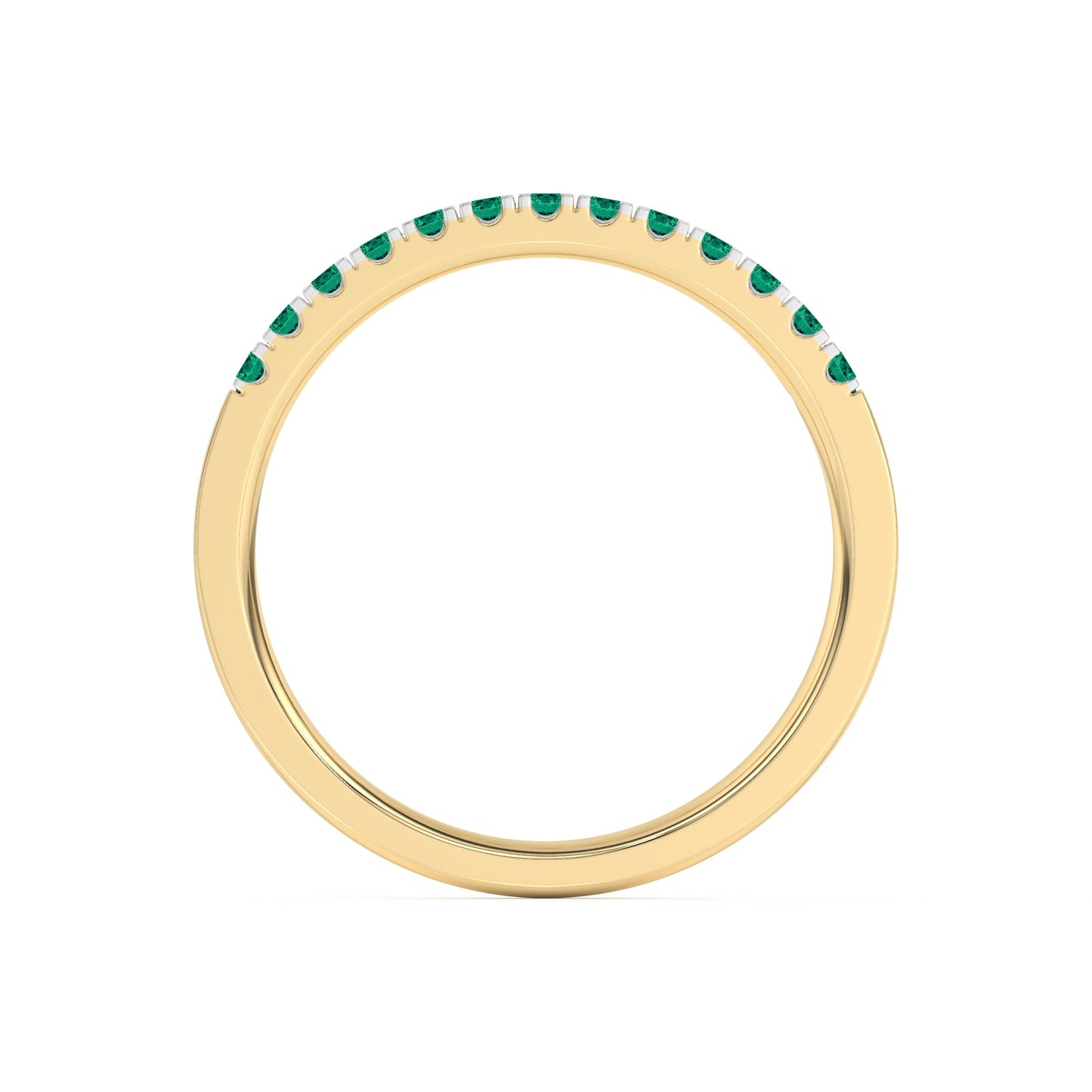 0.15 Ct Natural Green Emerald Wedding Band - Dewberry Diamonds