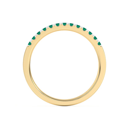 0.15 Ct Natural Green Emerald Wedding Band - Dewberry Diamonds