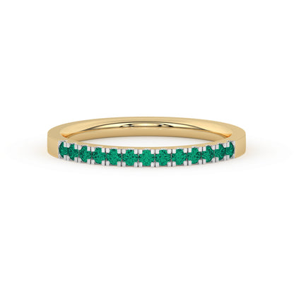 0.15 Ct Natural Green Emerald Wedding Band - Dewberry Diamonds