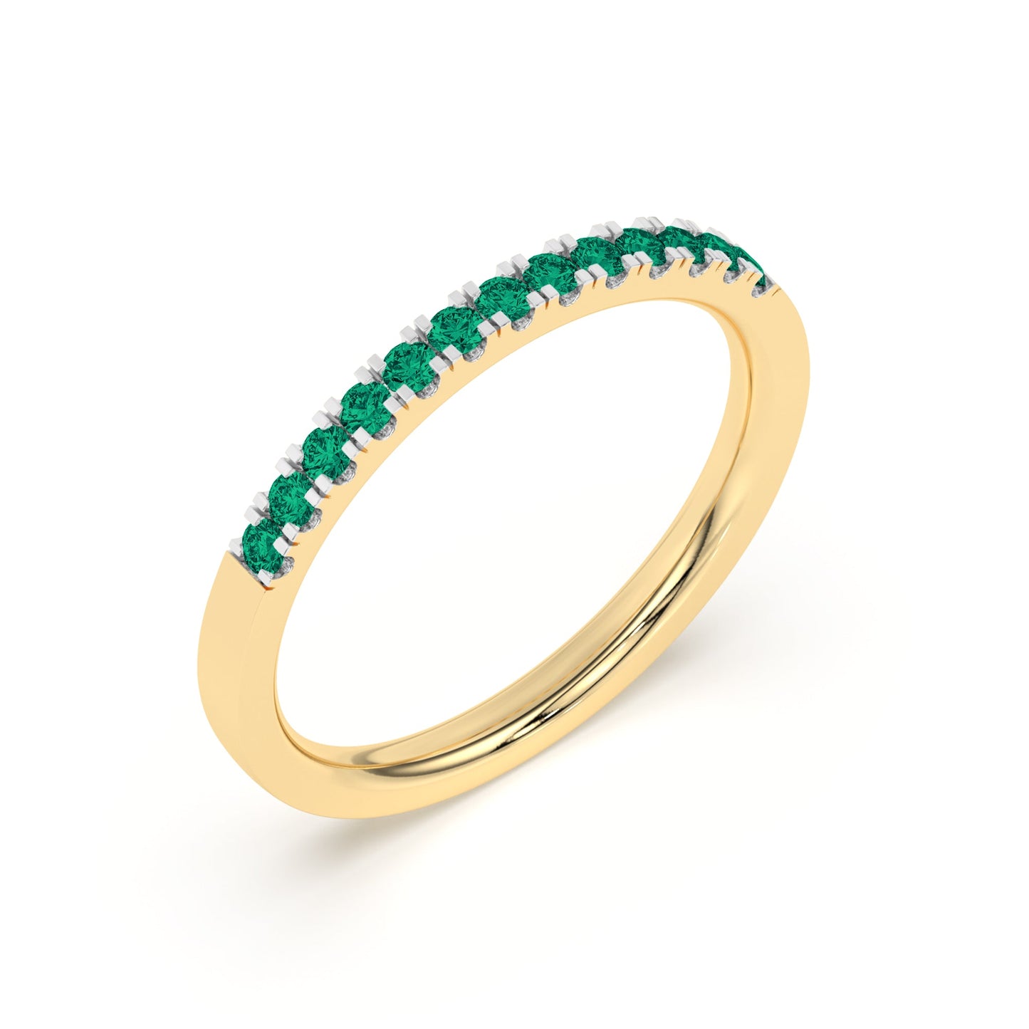 0.15 Ct Natural Green Emerald Wedding Band - Dewberry Diamonds
