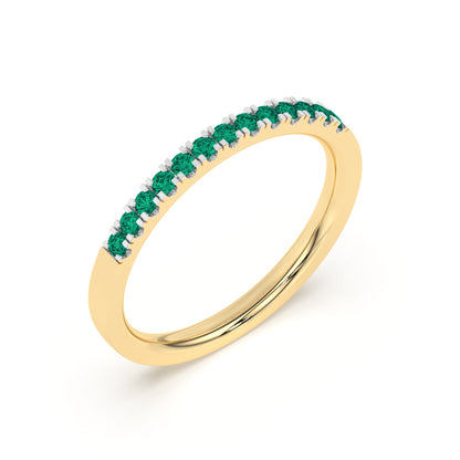0.15 Ct Natural Green Emerald Wedding Band - Dewberry Diamonds