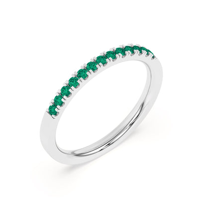 0.15 Ct Natural Green Emerald Wedding Band - Dewberry Diamonds
