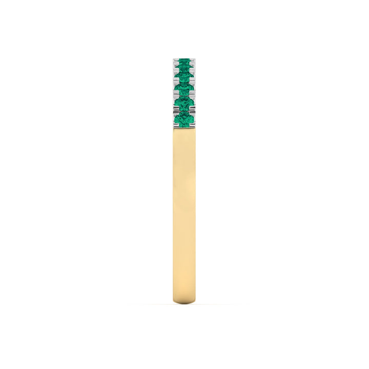 0.15 Ct Natural Green Emerald Wedding Band - Dewberry Diamonds