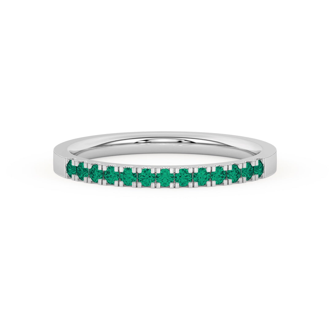 0.15 Ct Natural Green Emerald Wedding Band - Dewberry Diamonds