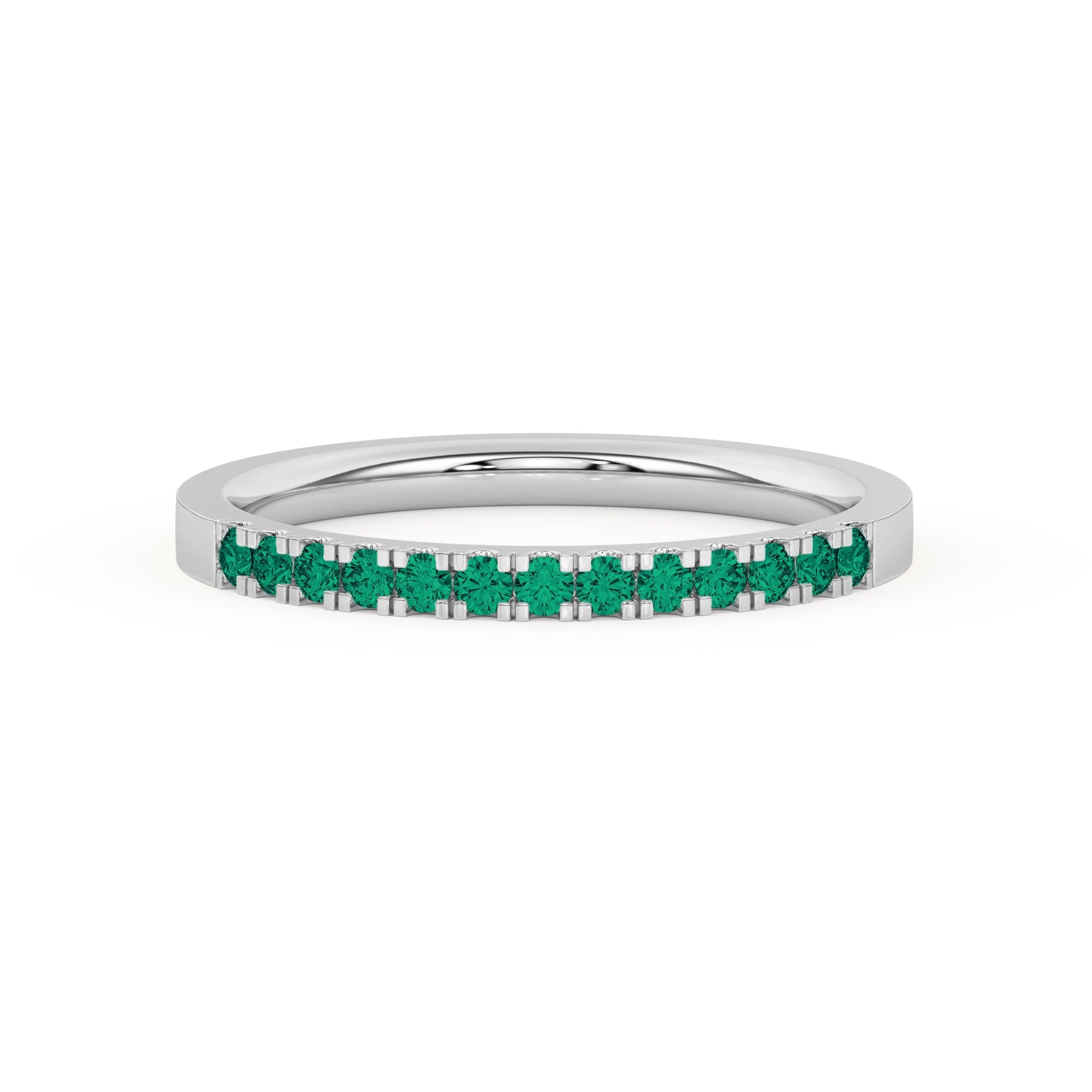 0.15 Ct Natural Green Emerald Wedding Band - Dewberry Diamonds