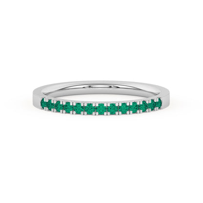 0.15 Ct Natural Green Emerald Wedding Band - Dewberry Diamonds