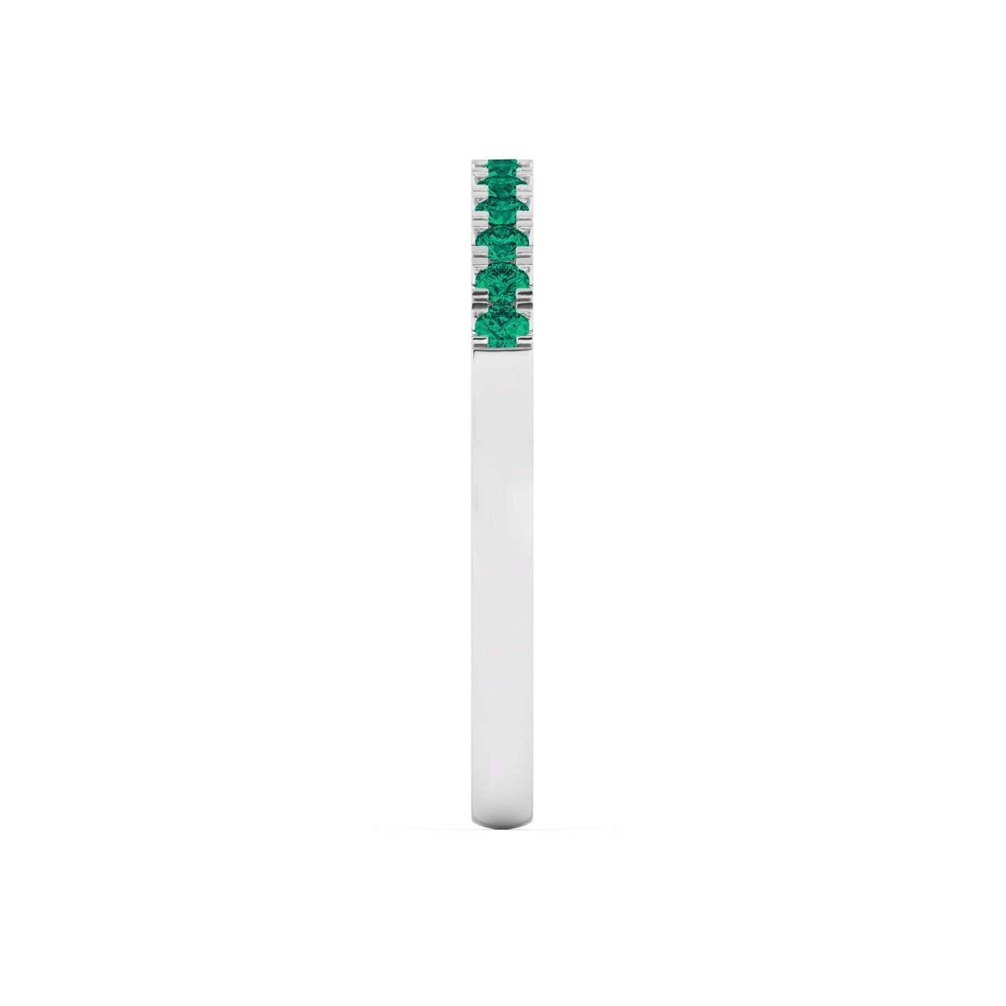 0.15 Ct Natural Green Emerald Wedding Band - Dewberry Diamonds