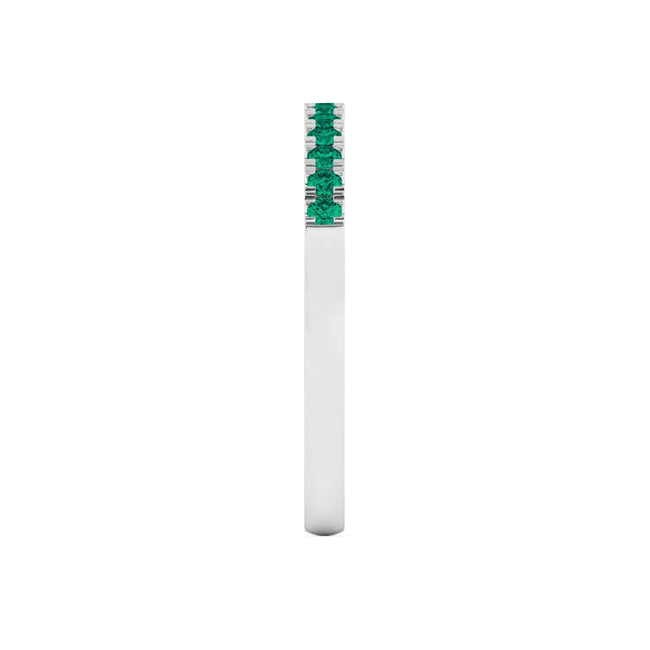 0.15 Ct Natural Green Emerald Wedding Band - Dewberry Diamonds