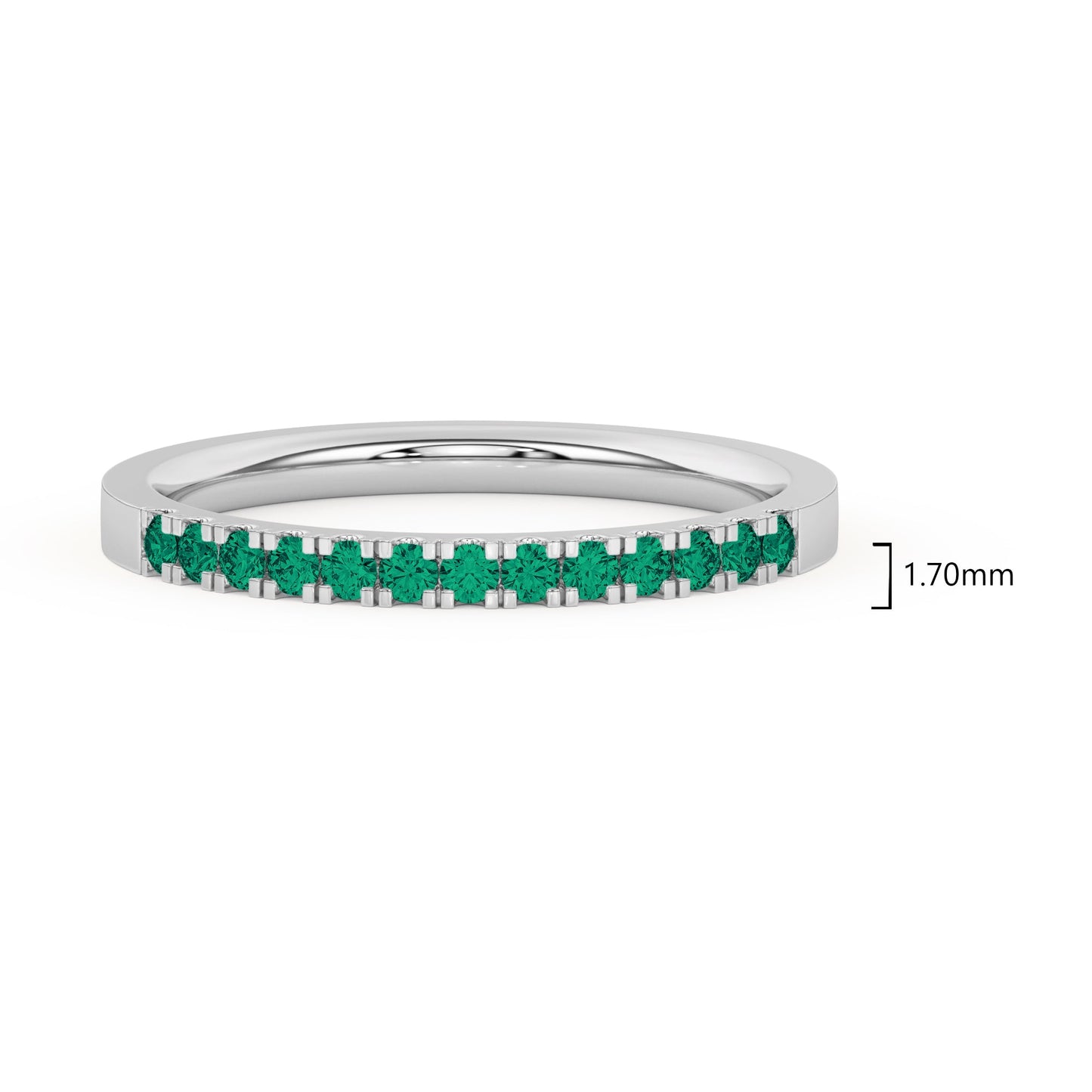 0.15 Ct Natural Green Emerald Wedding Band - Dewberry Diamonds