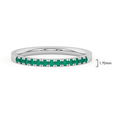 0.15 Ct Natural Green Emerald Wedding Band - Dewberry Diamonds