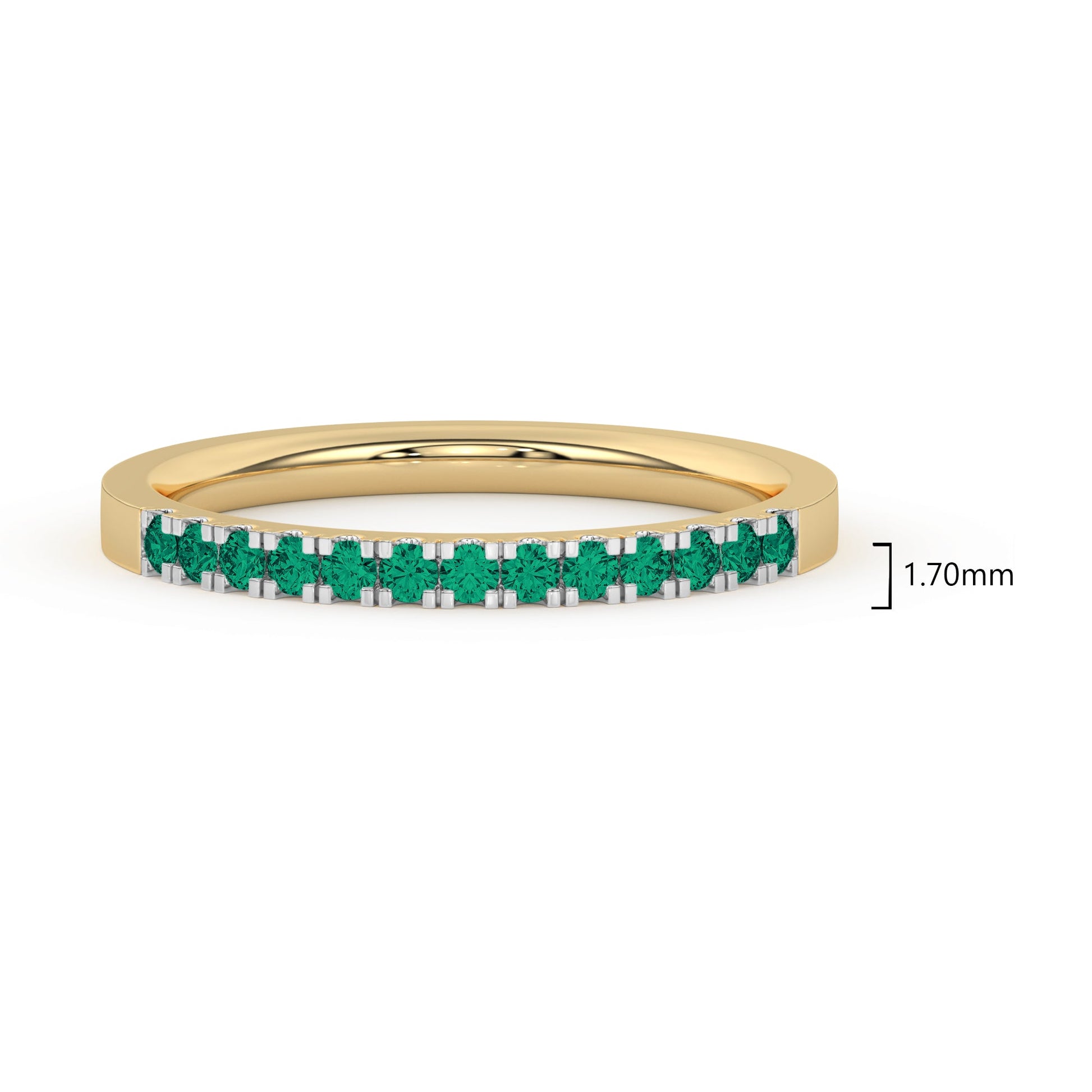0.15 Ct Natural Green Emerald Wedding Band - Dewberry Diamonds