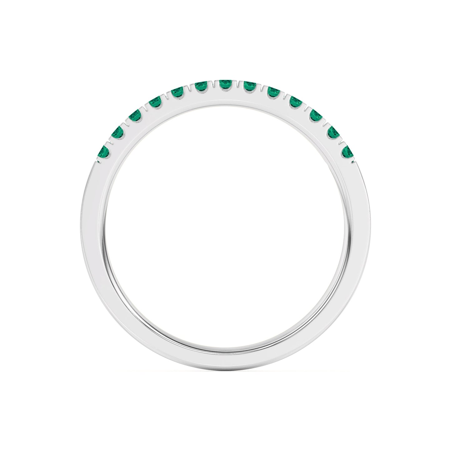 0.15 Ct Natural Green Emerald Wedding Band - Dewberry Diamonds