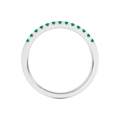 0.15 Ct Natural Green Emerald Wedding Band - Dewberry Diamonds