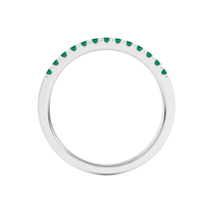0.15 Ct Natural Green Emerald Wedding Band - Dewberry Diamonds