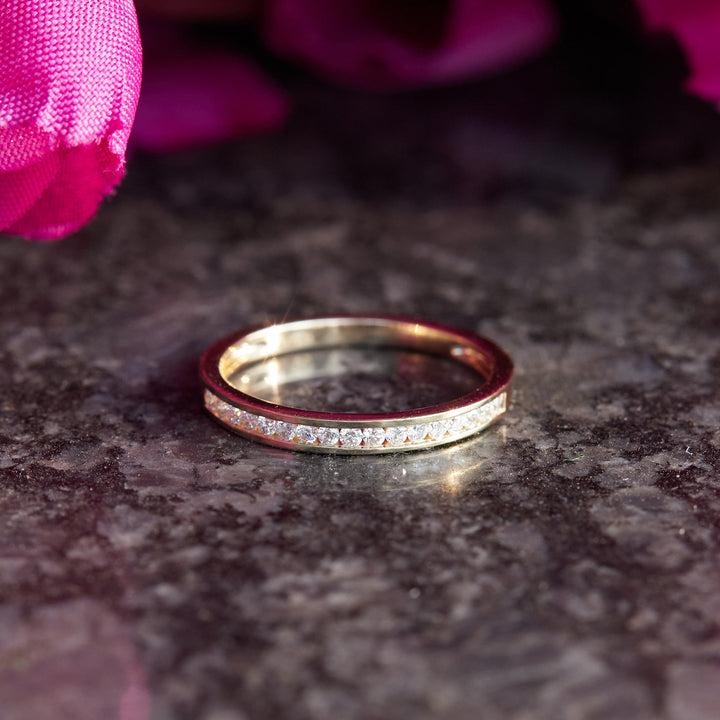 0.20 Ct Diamond Half Eternity Wedding Band 14K Gold - Dewberry Diamonds