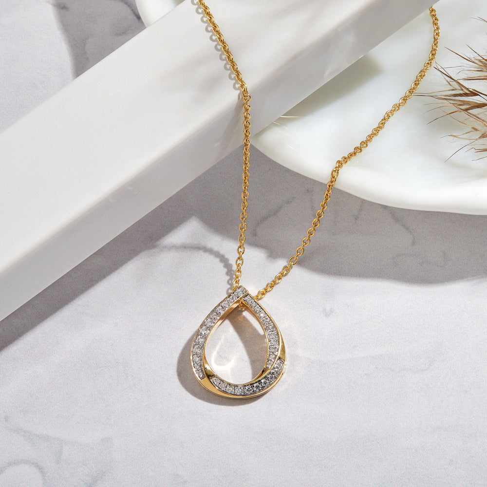 0.20 Ct Lab Grown Diamond 925 Silver Teardrop Necklace - Dewberry Diamonds
