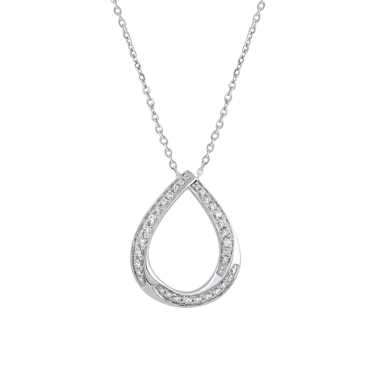 0.20 Ct Lab Grown Diamond 925 Silver Teardrop Necklace - Dewberry Diamonds