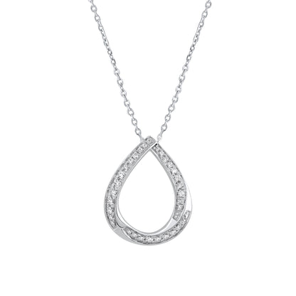 0.20 Ct Lab Grown Diamond 925 Silver Teardrop Necklace - Dewberry Diamonds