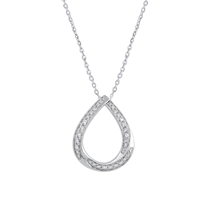 0.20 Ct Lab Grown Diamond 925 Silver Teardrop Necklace - Dewberry Diamonds