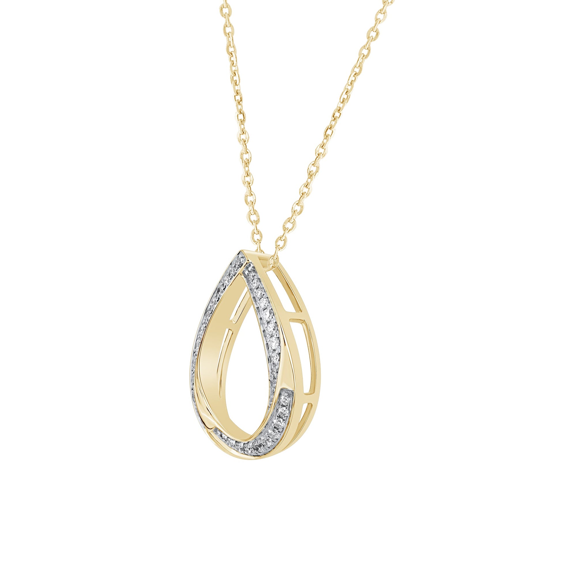 0.20 Ct Lab Grown Diamond 925 Silver Teardrop Necklace - Dewberry Diamonds