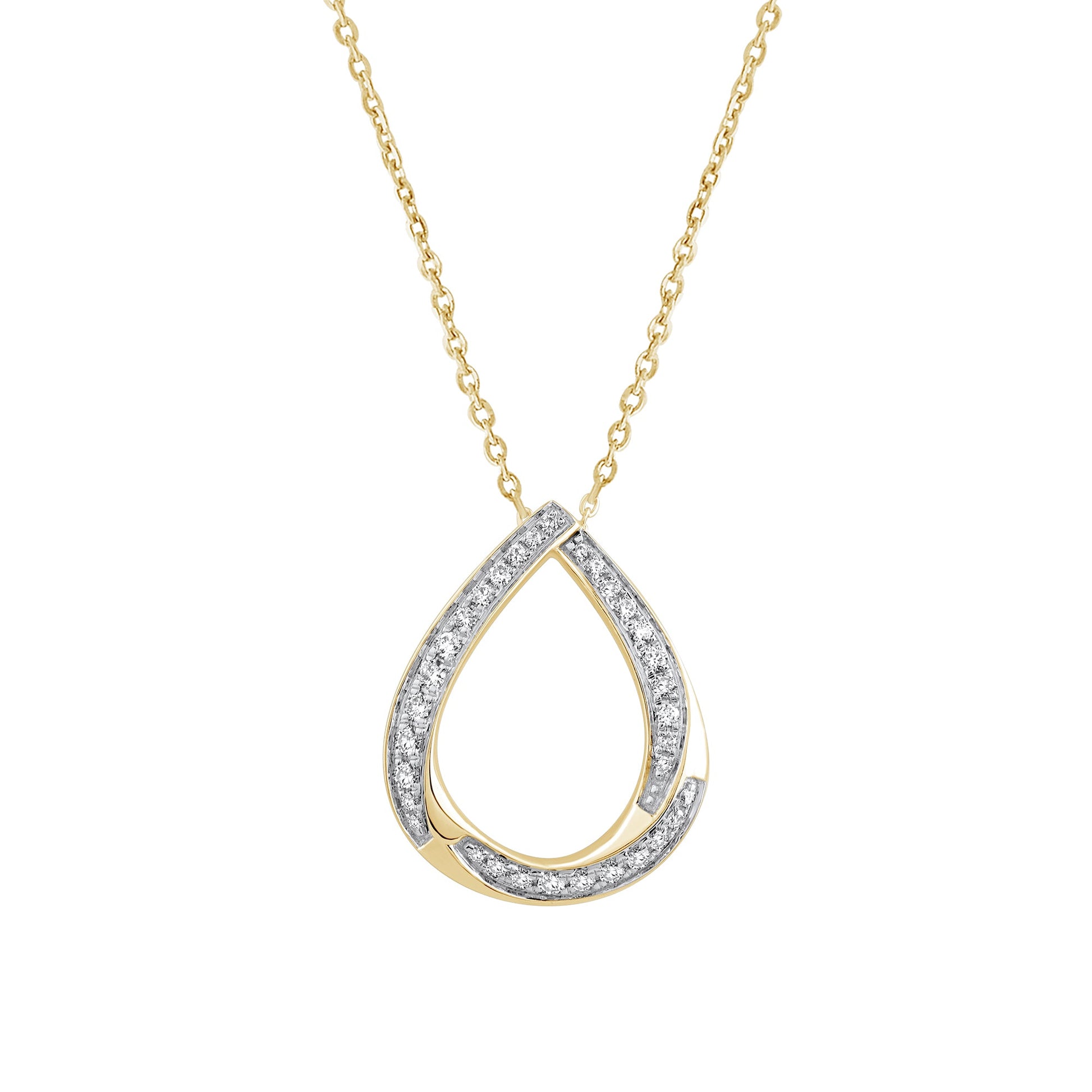 0.20 Ct Lab Grown Diamond 925 Silver Teardrop Necklace - Dewberry Diamonds