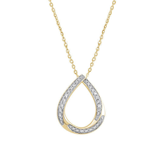 0.20 Ct Lab Grown Diamond 925 Silver Teardrop Necklace - Dewberry Diamonds