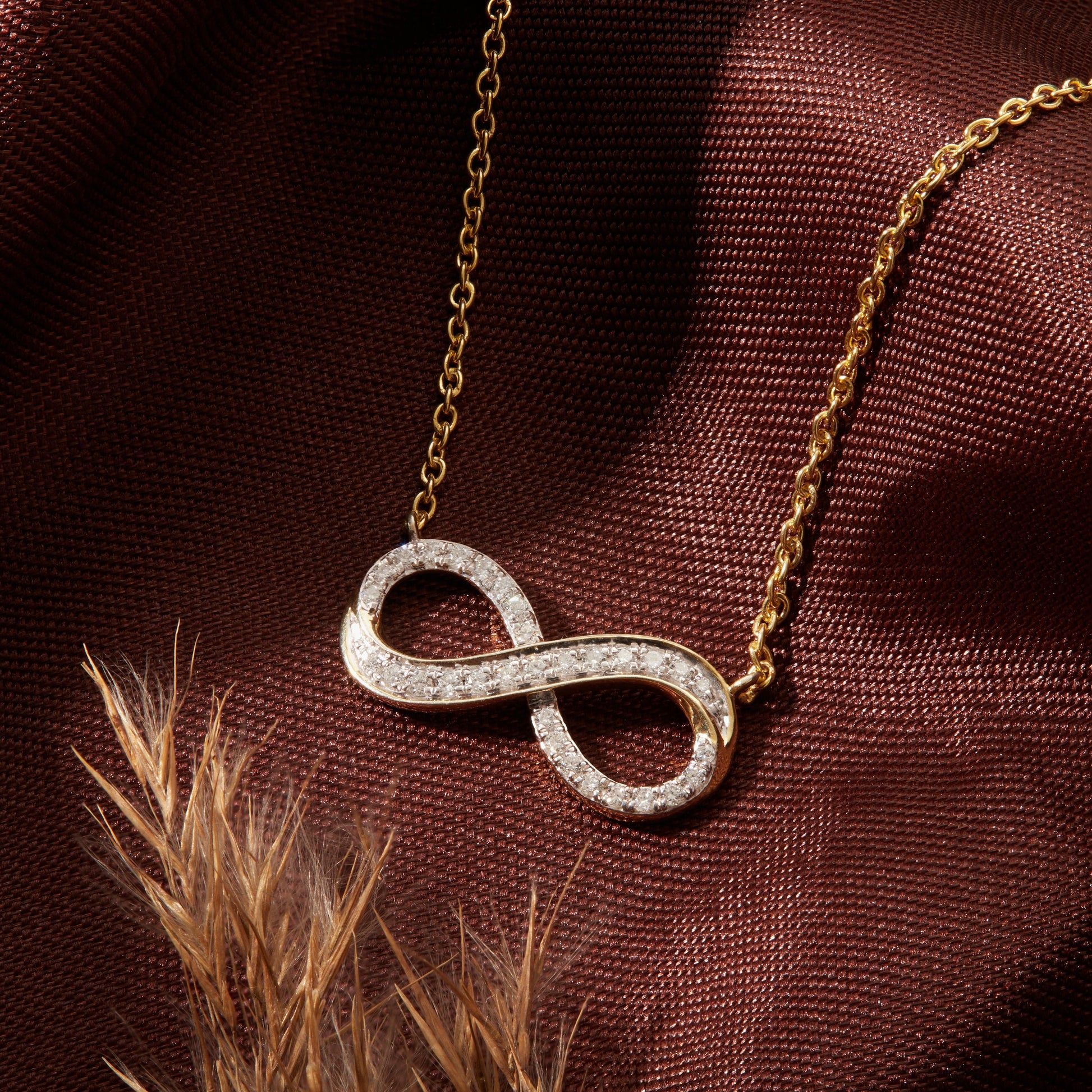 0.25 Ct Diamond 925 Silver Infinity Pendant Necklace - Dewberry Diamonds
