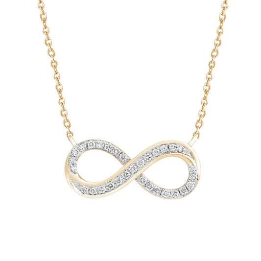 0.25 Ct Diamond 925 Silver Infinity Pendant Necklace - Dewberry Diamonds