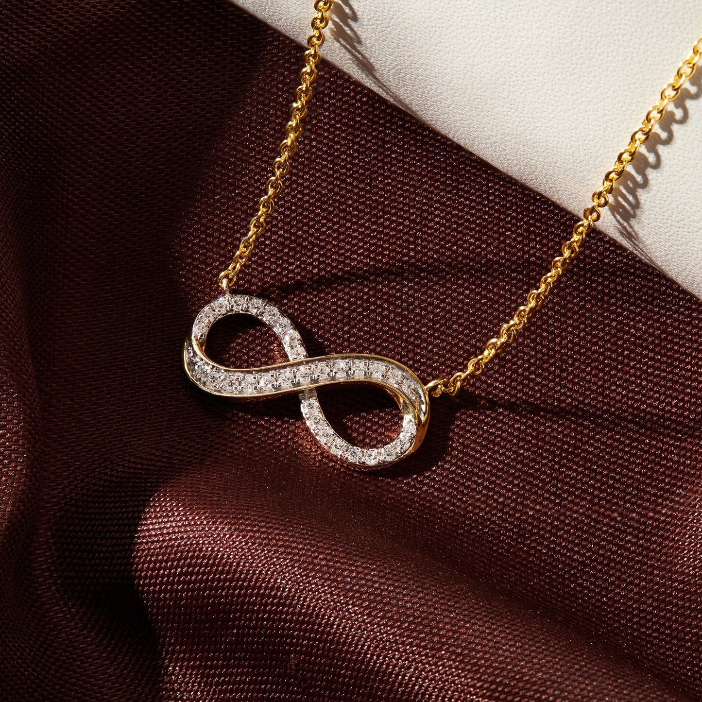 0.25 Ct Diamond 925 Silver Infinity Pendant Necklace - Dewberry Diamonds