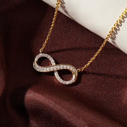 0.25 Ct Diamond 925 Silver Infinity Pendant Necklace - Dewberry Diamonds