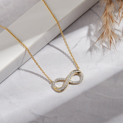 0.25 Ct Diamond 925 Silver Infinity Pendant Necklace - Dewberry Diamonds