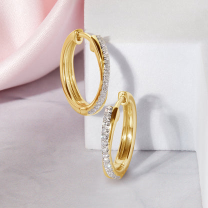 0.25 Ct Diamond 925 Silver Twist Hoop Earrings - Dewberry Diamonds