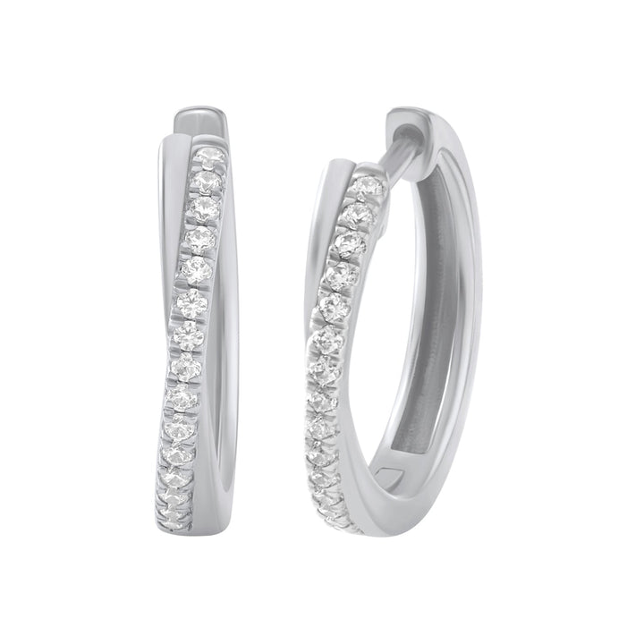 0.25 Ct Diamond 925 Silver Twisted Hoop Earrings - Dewberry Diamonds