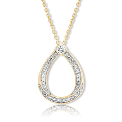 0.30 Ct Lab Grown Diamond 925 Silver Teardrop Necklace - Dewberry Diamonds