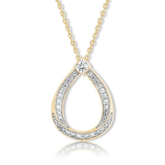 0.30 Ct Lab Grown Diamond 925 Silver Teardrop Necklace - Dewberry Diamonds