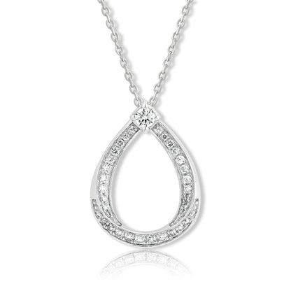 0.30 Ct Lab Grown Diamond 925 Silver Teardrop Pendant Necklace - Dewberry Diamonds
