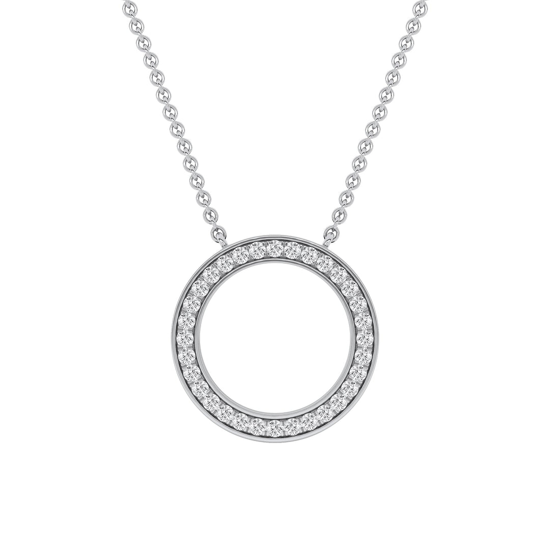 0.32 Ct Lab Grown Diamond Circle Pendant Necklace - Dewberry Diamonds