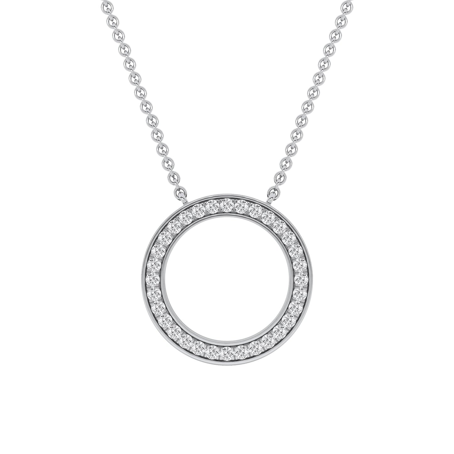 0.32 Ct Lab Grown Diamond Circle Pendant Necklace - Dewberry Diamonds