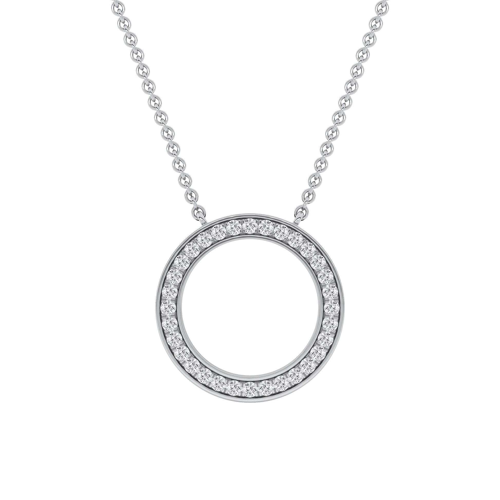 0.32 Ct Lab Grown Diamond Circle Pendant Necklace - Dewberry Diamonds