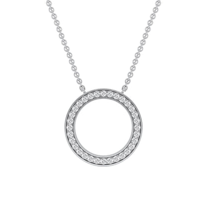 0.32 Ct Lab Grown Diamond Circle Pendant Necklace - Dewberry Diamonds