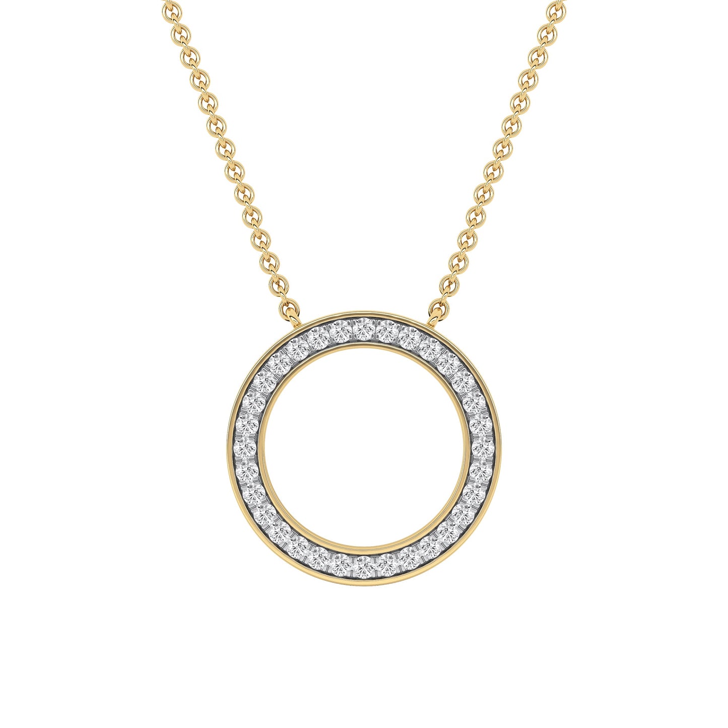 0.32 Ct Lab Grown Diamond Circle Pendant Necklace - Dewberry Diamonds